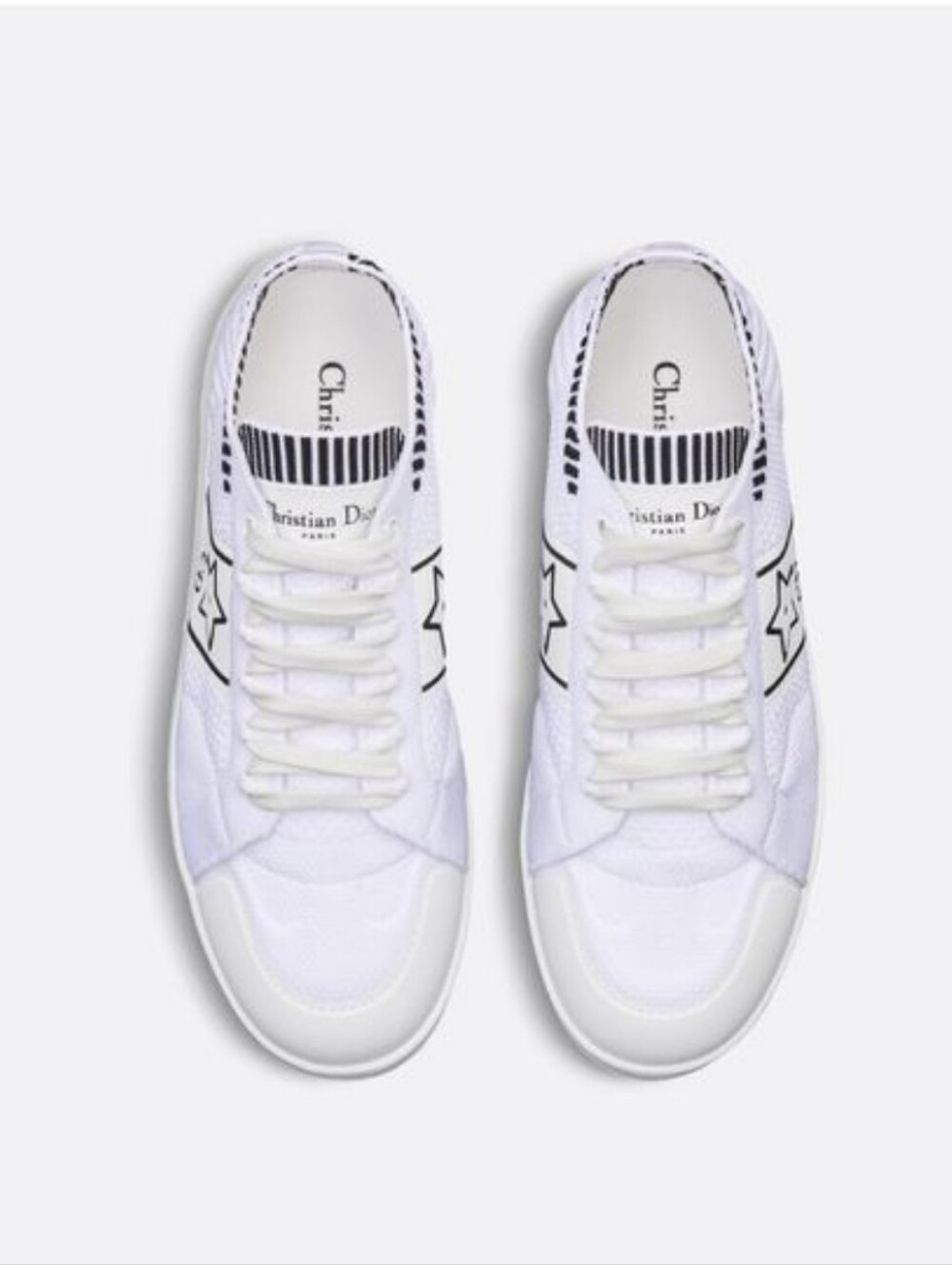 $990 Dior Star Low Top Knit Sneakers EU 41 US 11 White AUTHENTIC NIB - Picture 2 of 13